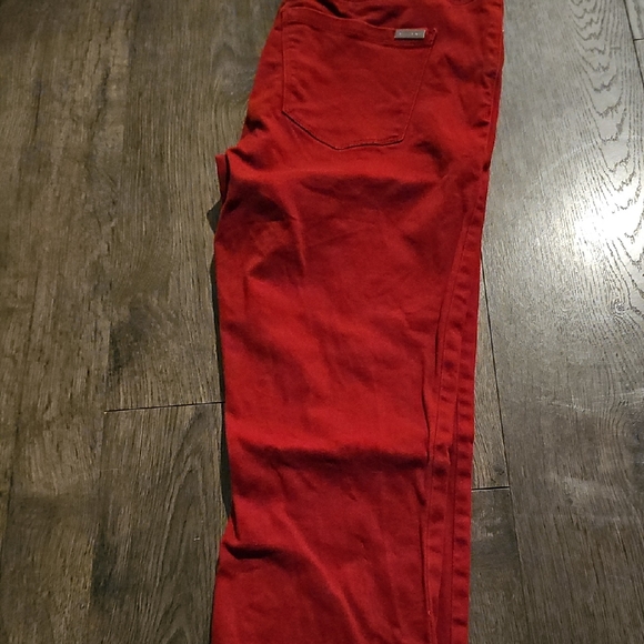 White House Black Market Burnt Red Skimmer Jeans Size 4 Stretch Zipper On Side - Picture 7 of 7